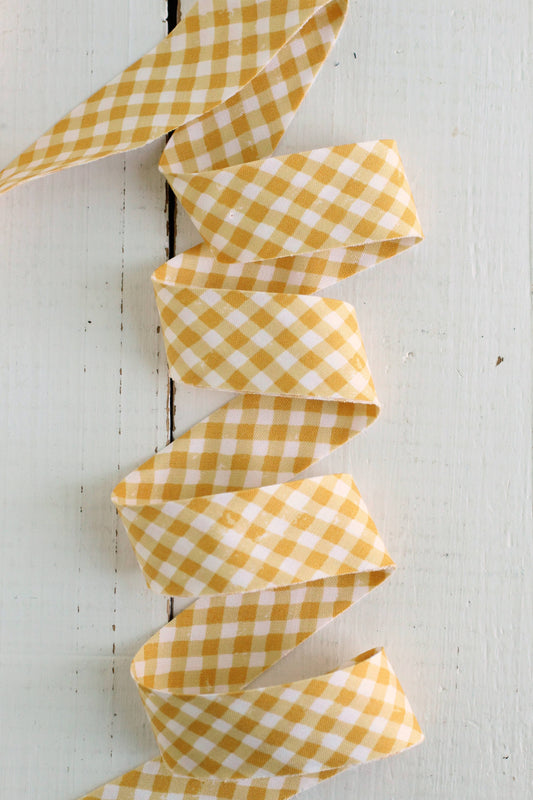 Pre-Made Quilt Binding | Yellow Gingham