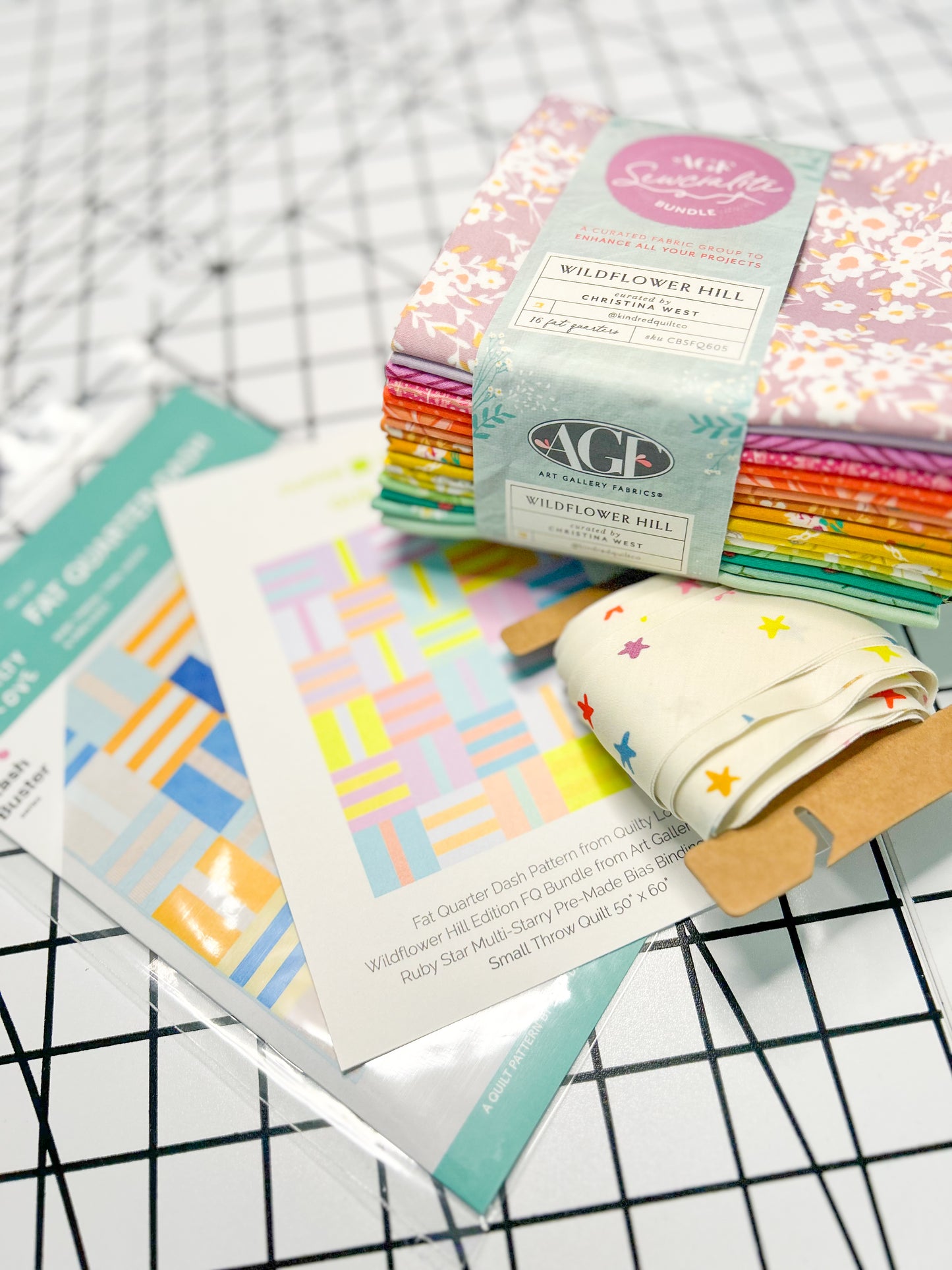 Fat Quarter Dash Quilt Kit – Wildflower Hill Edition (Small Throw 50" × 60")