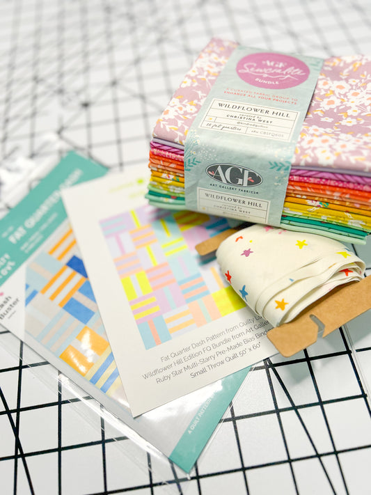 Fat Quarter Dash Quilt Kit – Wildflower Hill Edition (Small Throw 50" × 60")