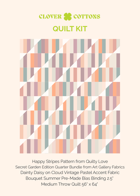 Happy Stripes Quilt Kit | Secret Garden