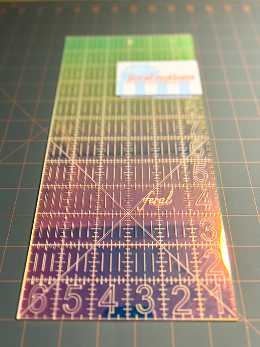6 X 12 inch Quilting Ruler - Iridescent