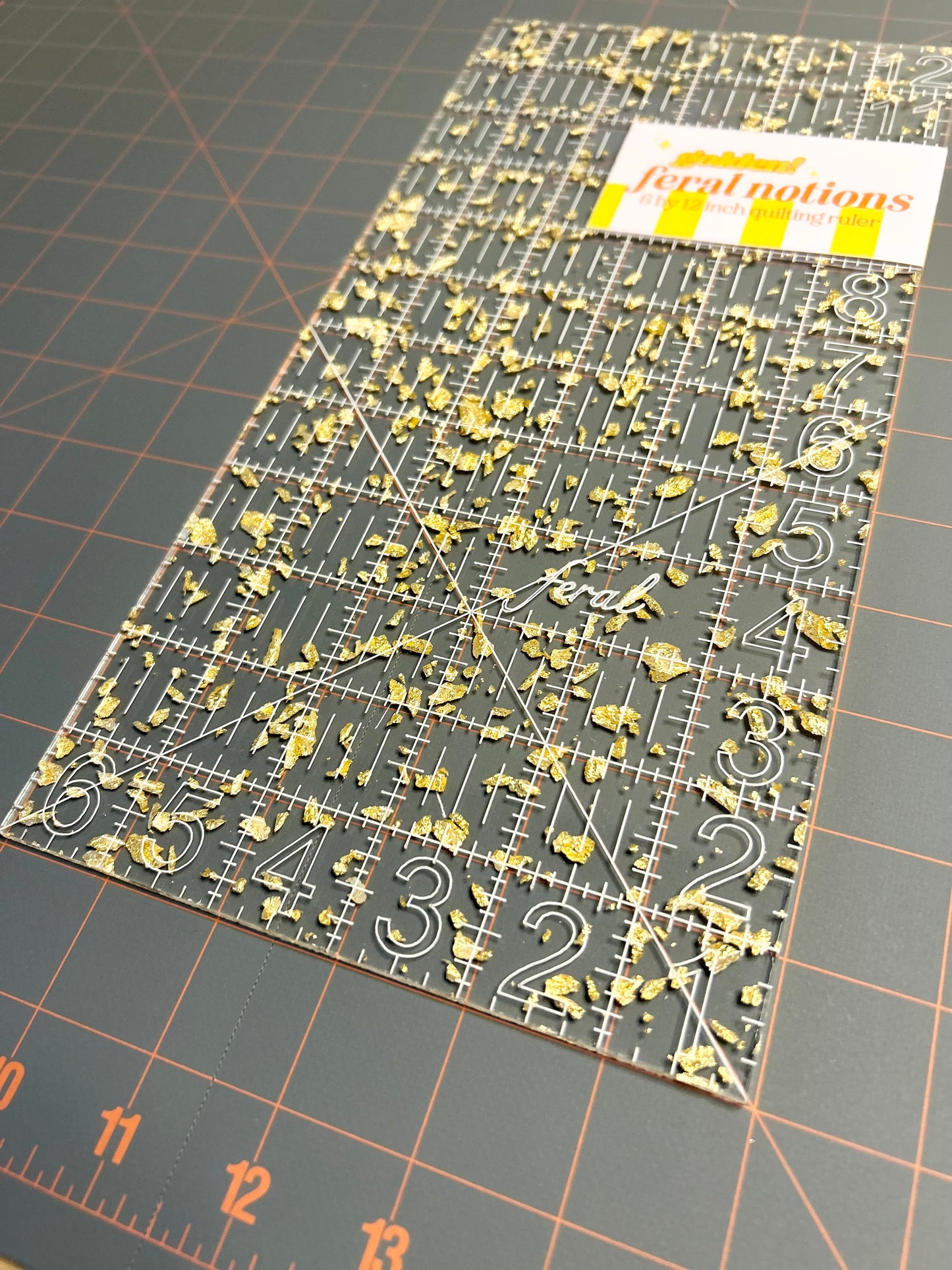 6 X 12 inch Quilting Ruler - Golden
