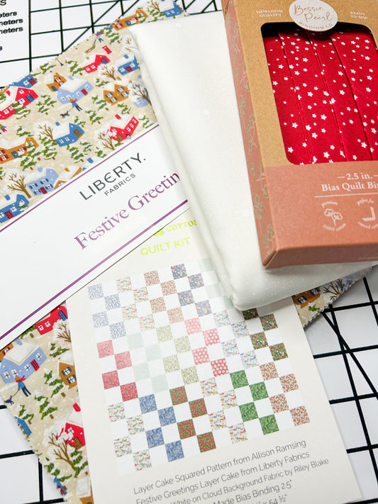 Layer Cake Squared Quilt Kit – Festive Greetings - Small Throw 54 ½” × 54 ½”