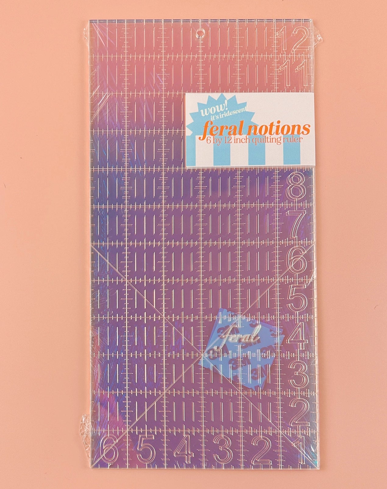 6 X 12 inch Quilting Ruler - Iridescent