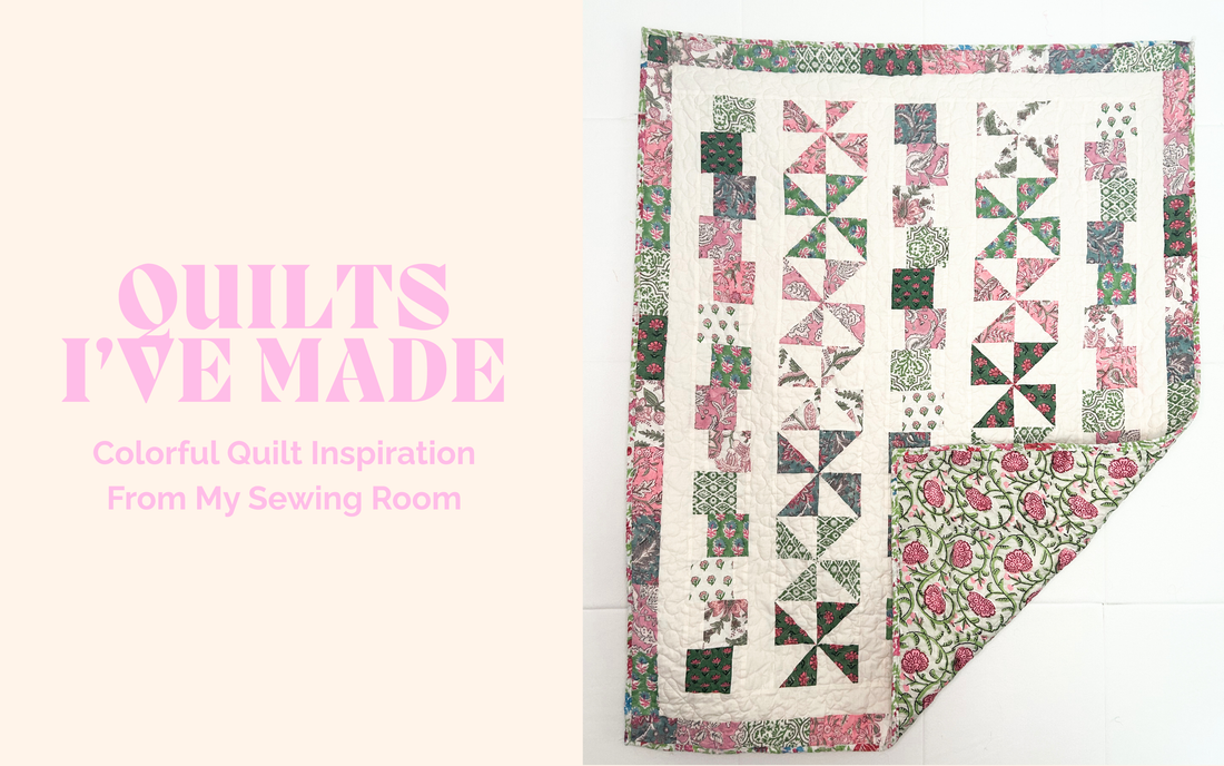 Colorful modern quilts from the Clover Cottons sewing room
