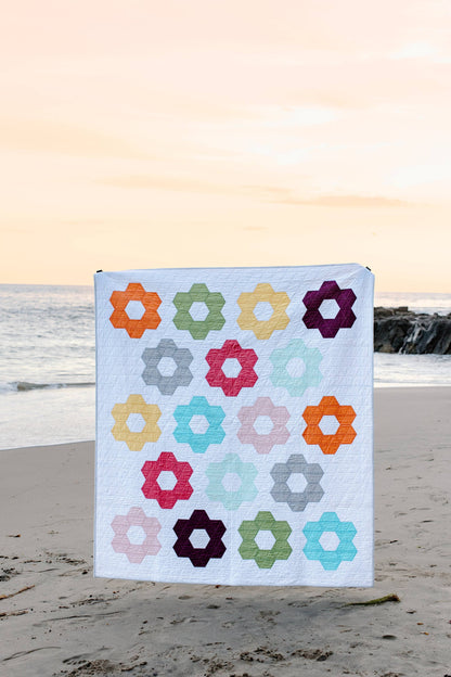 Hexie Blooms Quilt Pattern