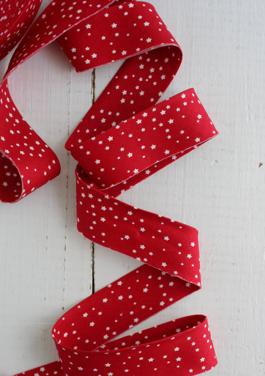 Pre-Made Quilt Binding | Red Stars