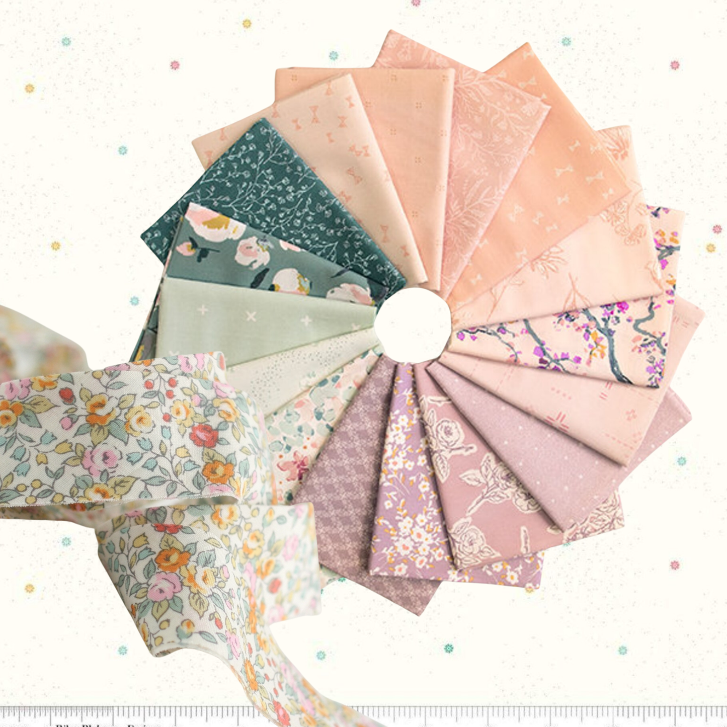 Happy Stripes Quilt Kit – Secret Garden (Medium Throw 56” × 64”)