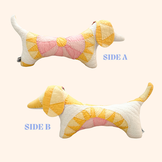 Vintage Quilt Stuffed Dog Pillow - Assorted Quilts