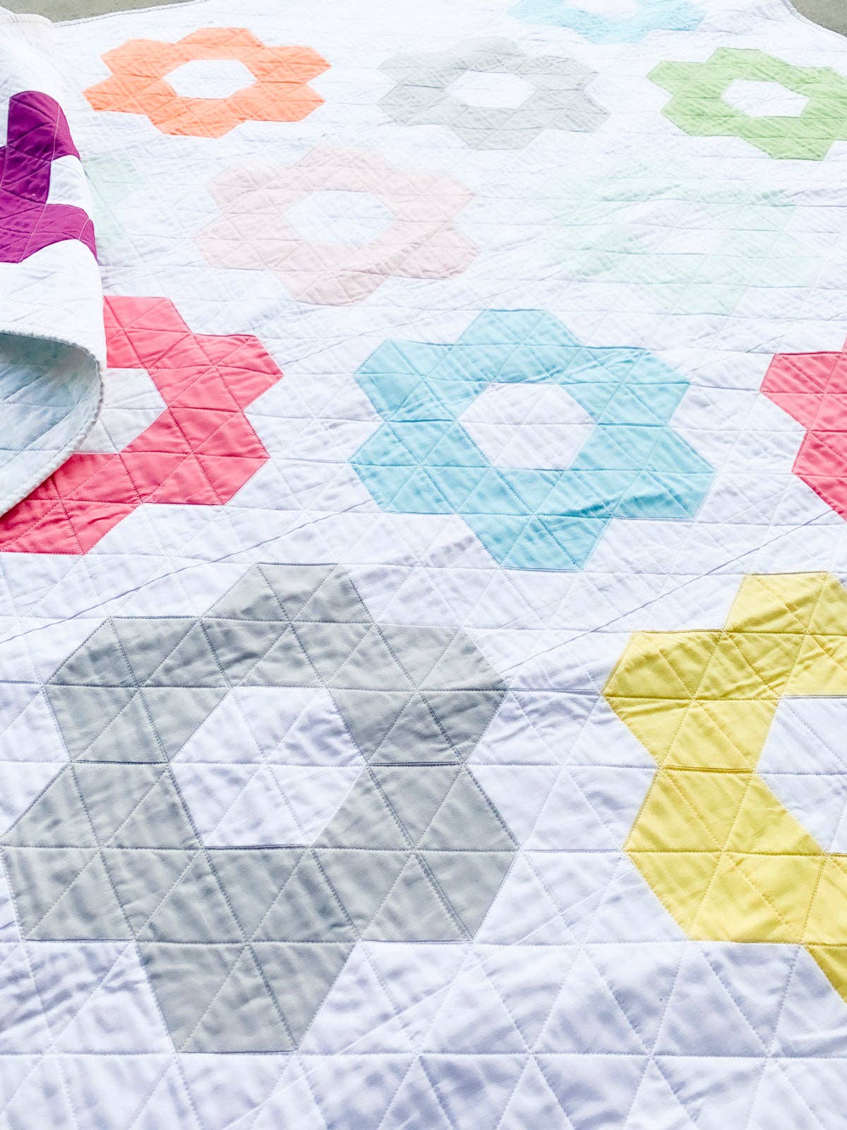 Hexie Blooms Quilt Pattern