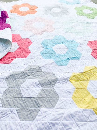 Hexie Blooms Quilt Pattern