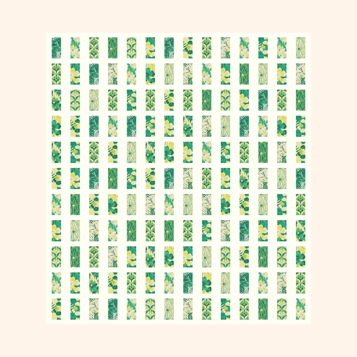 Coins Quilt Kit | Abstract Green Florals