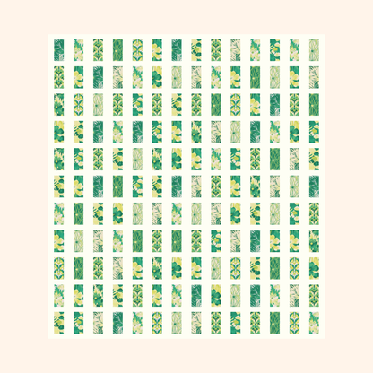 Coins Quilt Kit | Abstract Green Florals