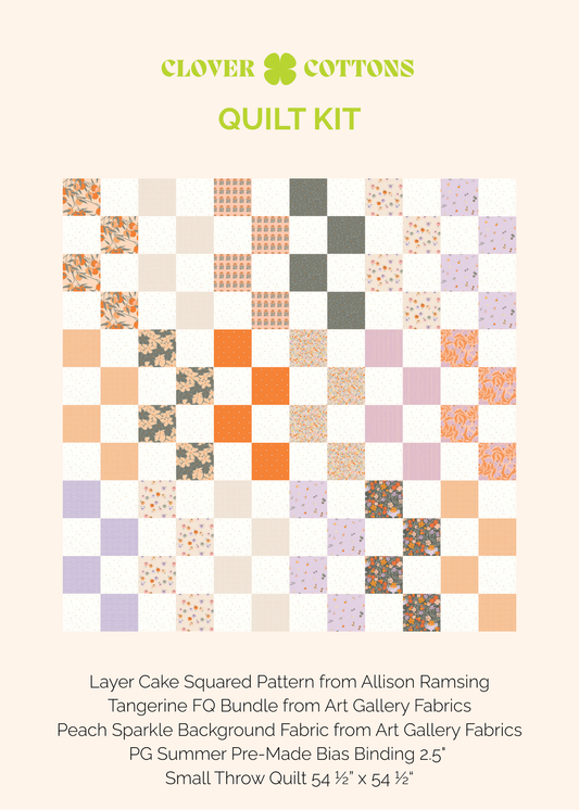 Layer Cake Squared Quilt Kit – Tangerine by AGF Studio - Small Throw 54 ½” × 54 ½”