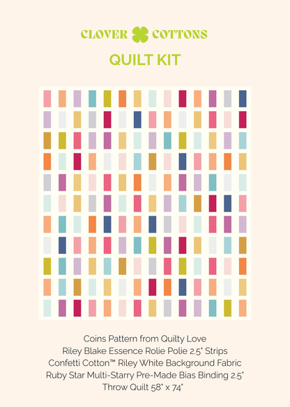 Coins Quilt Kit – Essence - Throw Size 58" × 74"