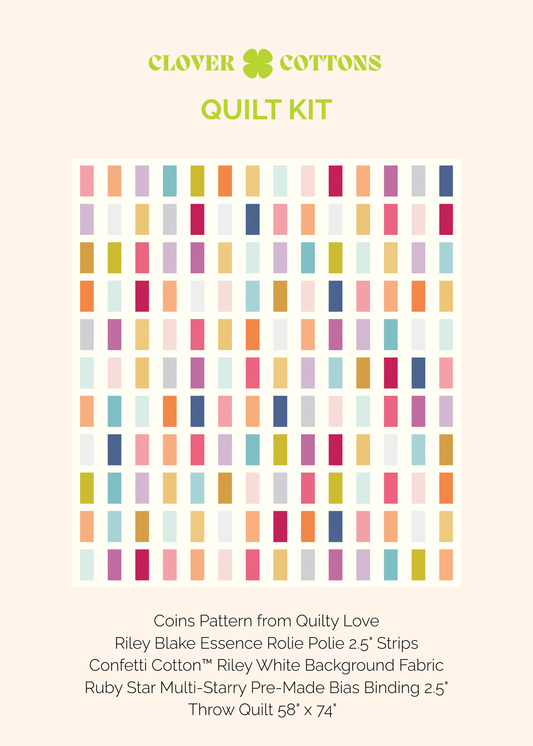 Coins Quilt Kit – Essence - Throw Size 58" × 74"