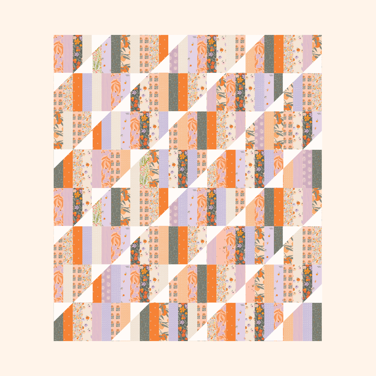 Happy Stripes Quilt Kit | Tangerine
