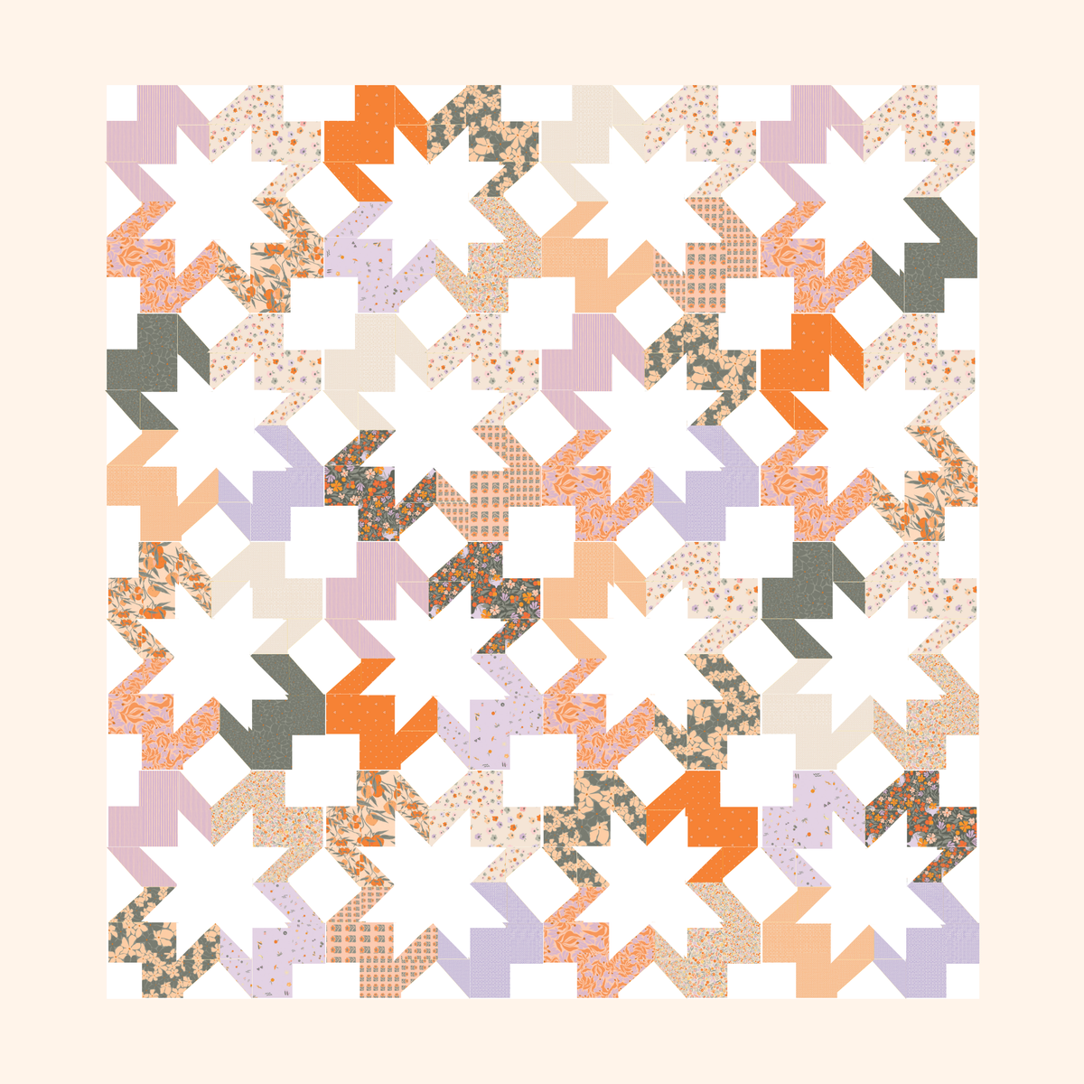 Starlight Quilt Kit | Tangerine