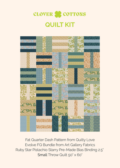 Fat Quarter Dash Quilt Kit – Small Throw 50" × 60" - Evolve
