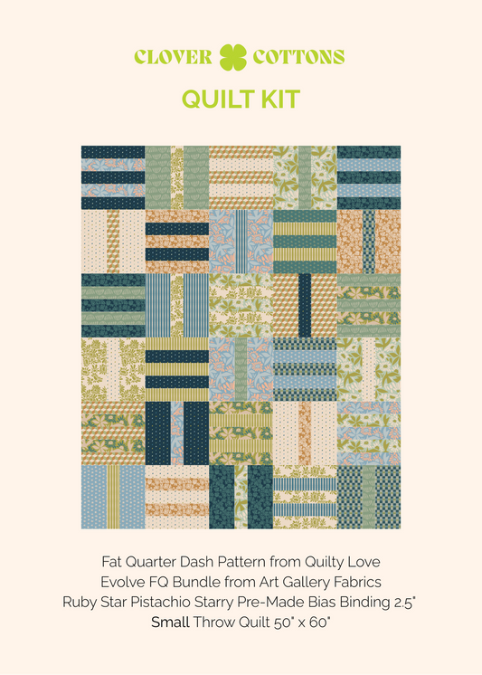 Fat Quarter Dash Quilt Kit – Small Throw 50" × 60" - Evolve