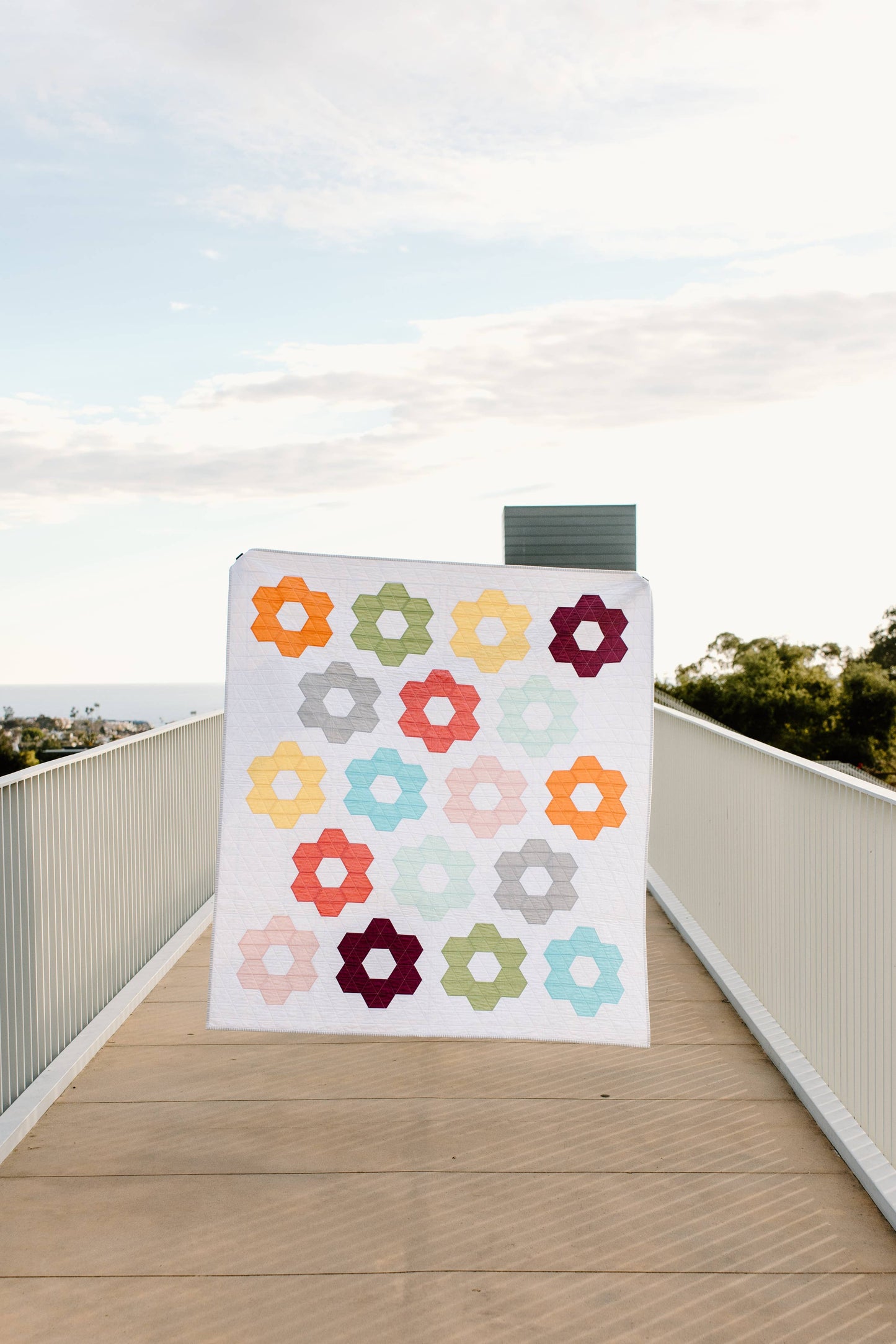 Hexie Blooms Quilt Pattern