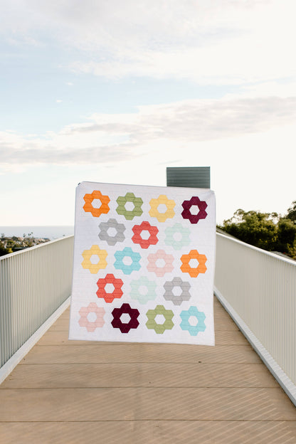 Hexie Blooms Quilt Pattern