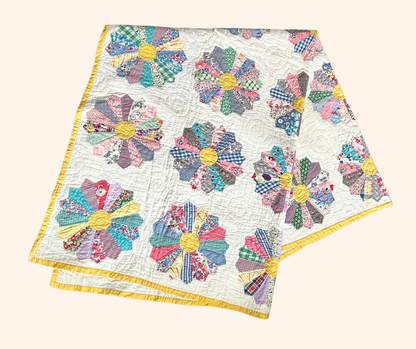 Made-to-Order Quilt Jacket - Yellow Dresden Plate 1950 Vintage Quilt