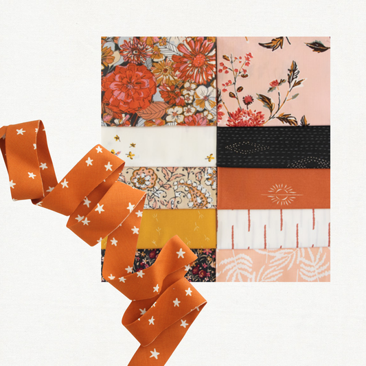 Hexie Blooms Quilt Kit – Rust Bloom (58" x 65")
