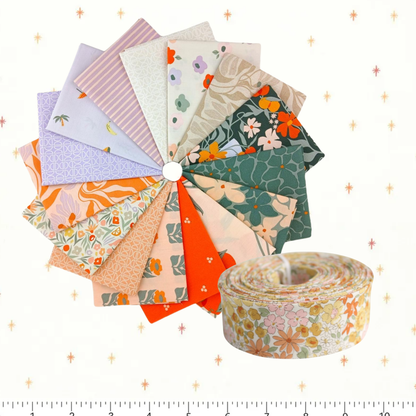 Hexie Prism Quilt Kit – Tangerine