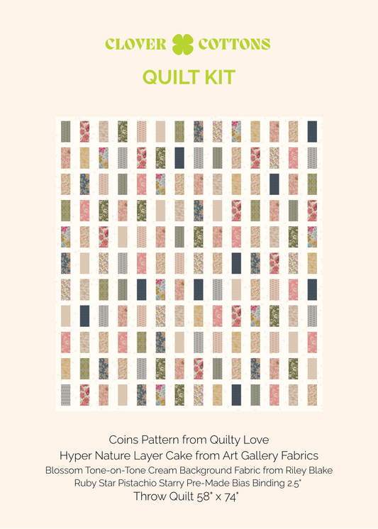 Coins Quilt Kit – Hyper Nature - Throw Size 58" × 74"