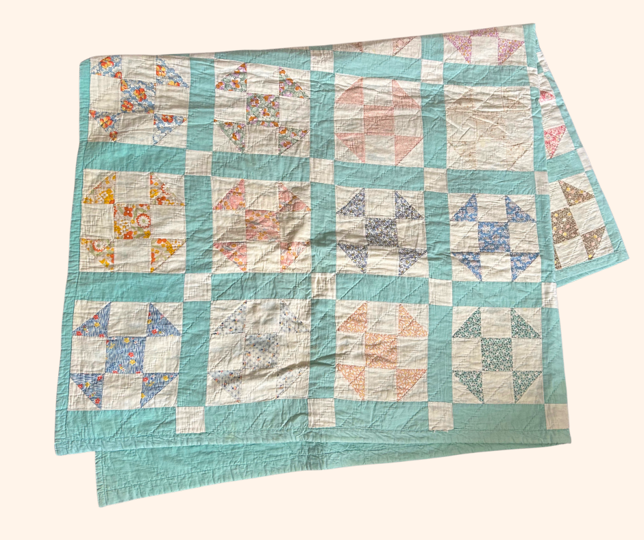 Made-to-Order Quilt Jacket - Blue Shoo Fly 1948 Vintage Quilt