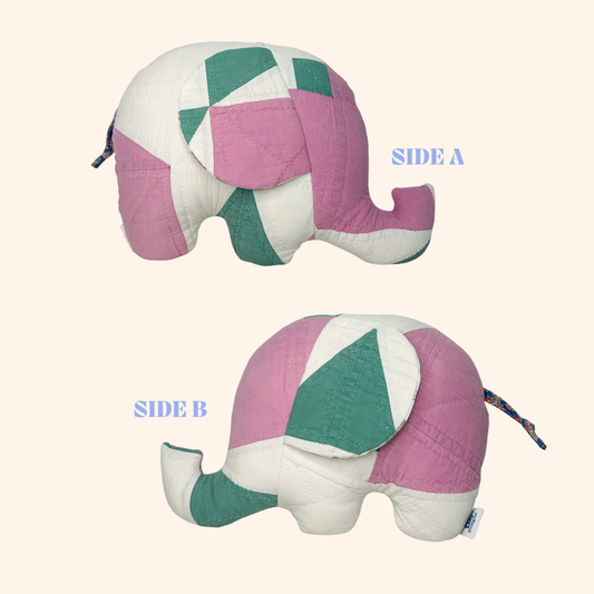 Vintage Quilt Stuffed Elephant Pillows - Assorted Quilts