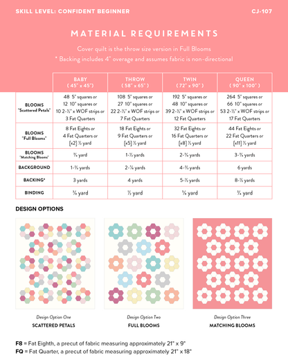Hexie Blooms Quilt Pattern
