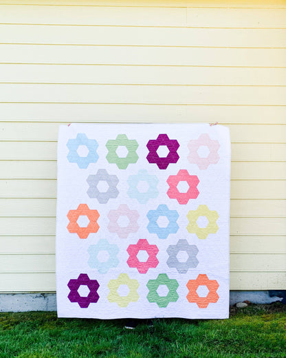 Hexie Blooms Quilt Pattern
