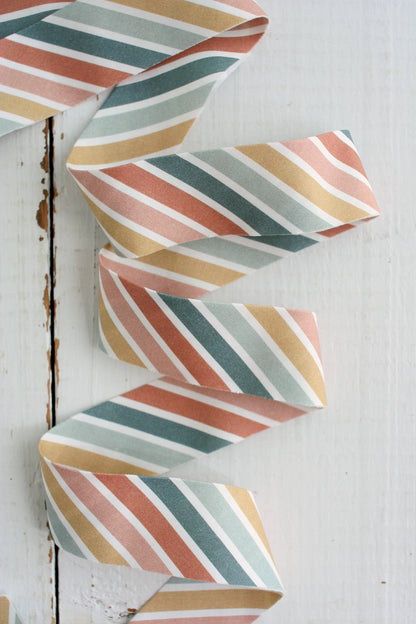 Pre-Made Quilt Binding | Boho Rainbow Stripe