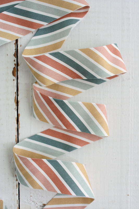 Pre-Made Quilt Binding | Boho Rainbow Stripe