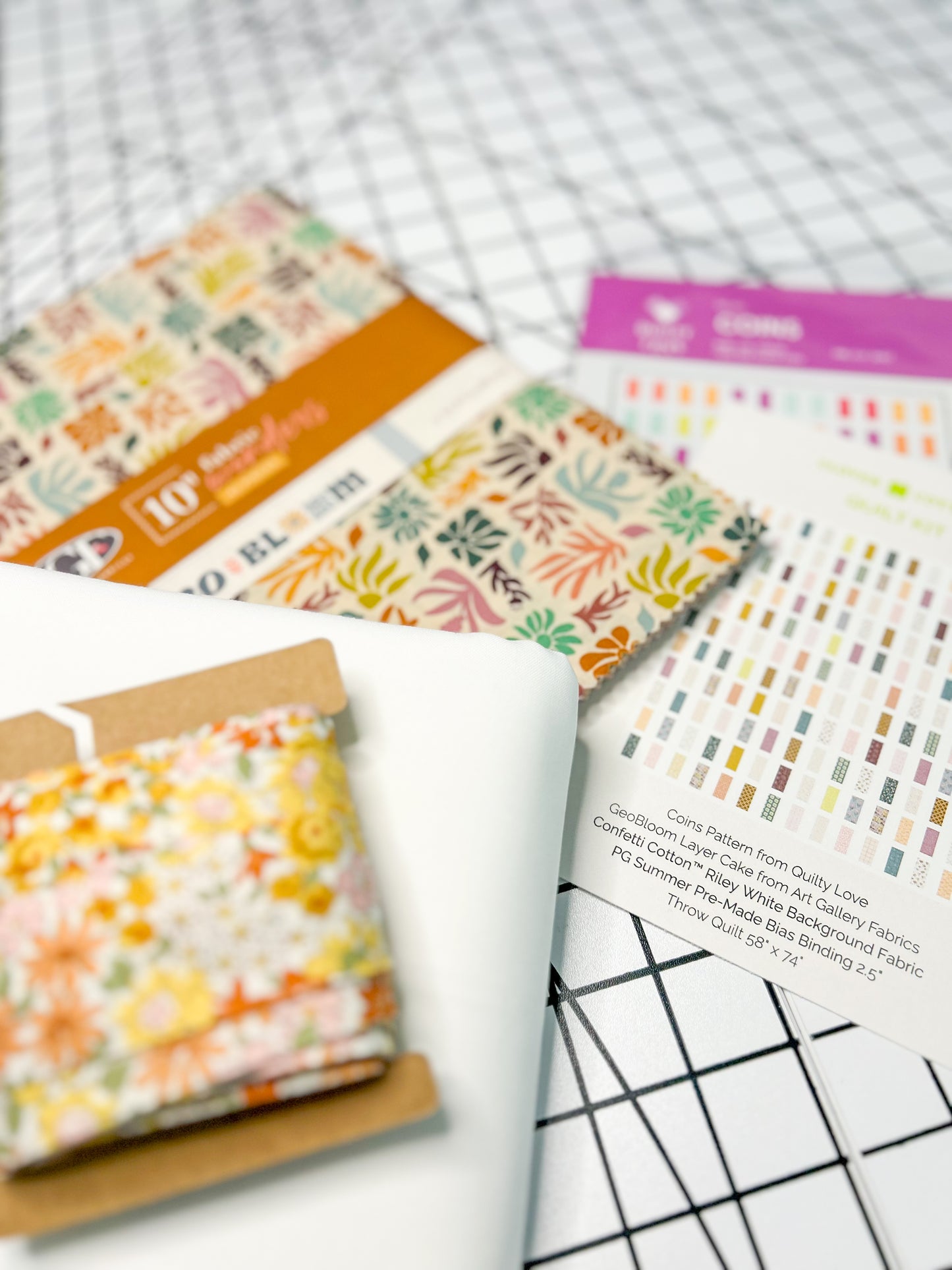 Coins Quilt Kit – GeoBloom - Throw Size 58" × 74"