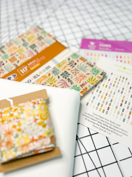 Coins Quilt Kit – GeoBloom - Throw Size 58" × 74"