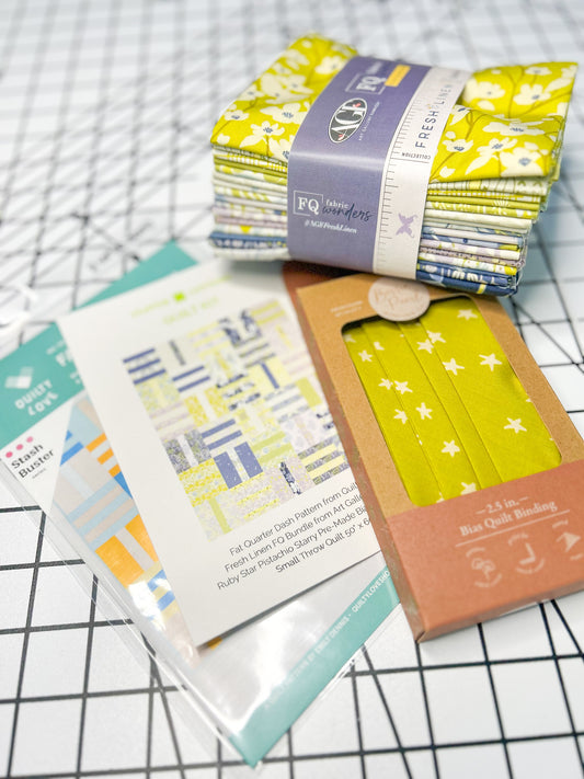 Fat Quarter Dash Quilt Kit – Small Throw 50" × 60" - Fresh Linen