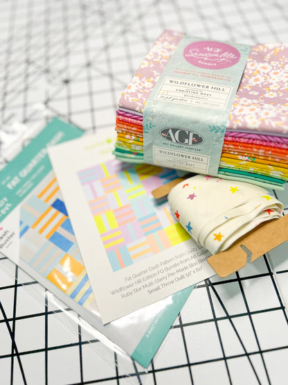 Fat Quarter Dash Quilt Kit – Wildflower Hill Edition (Small Throw 50" × 60")