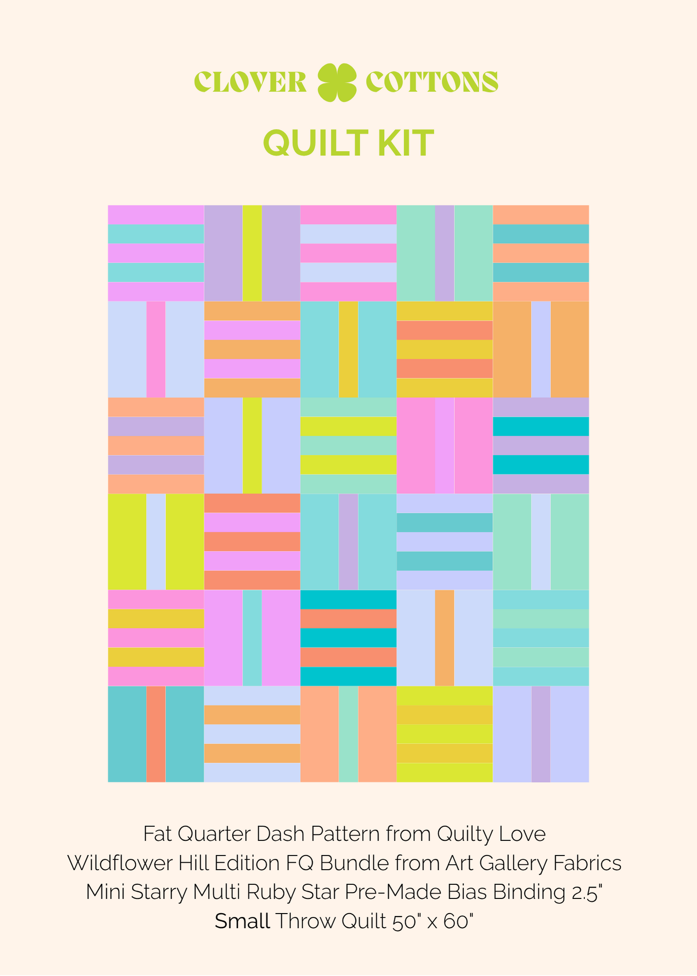 Fat Quarter Dash Quilt Kit | Wildflower Hill