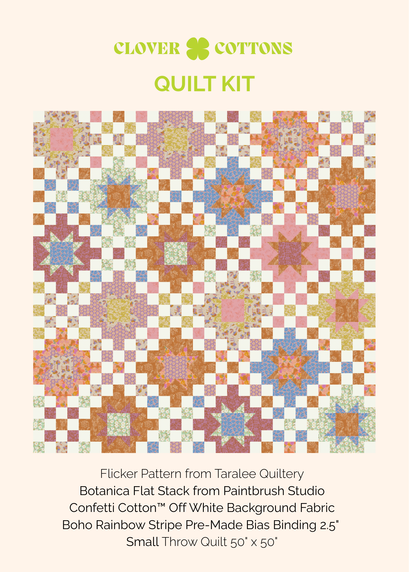 Flicker Quilt Kit – Botanica (50" x 50" Throw)