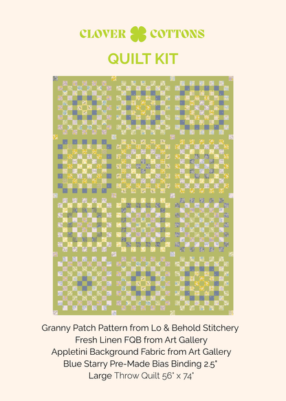 Granny Patch Quilt Kit | Fresh Linen | 56" × 74"