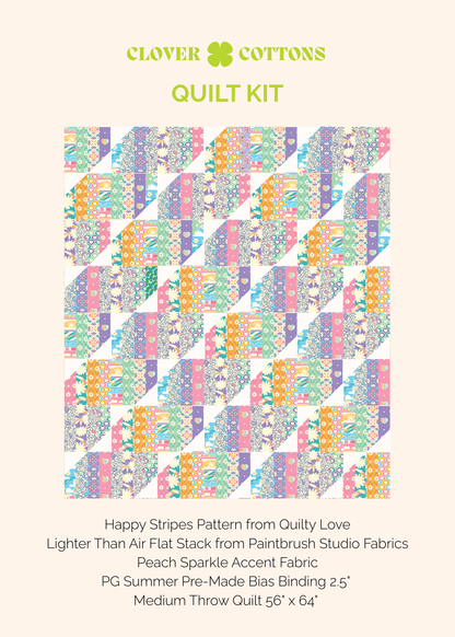 Happy Stripes Quilt Kit – Lighter Than Air (56" x 64")