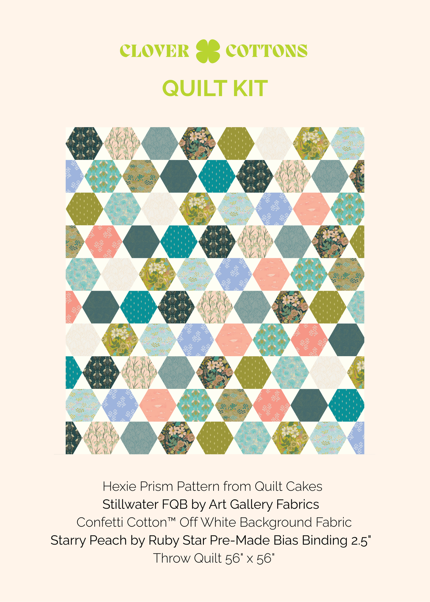 Hexie Prism Quilt Kit – Stillwater