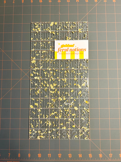 6 X 12 inch Quilting Ruler - Golden