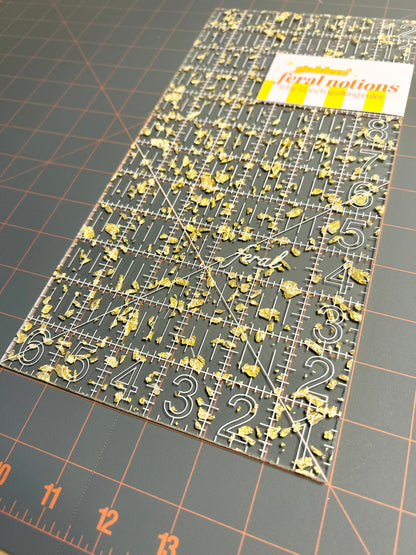 6 X 12 inch Quilting Ruler - Golden