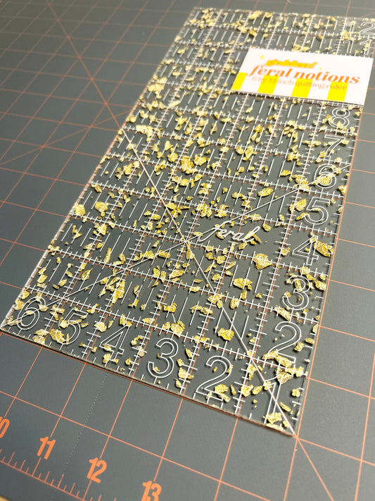 6 X 12 inch Quilting Ruler - Golden