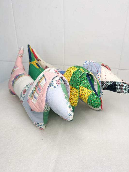 Vintage Quilt Stuffed Dog Pillow - Assorted Quilts