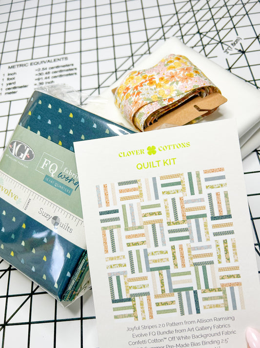 Joyful Stripes 2.0 Quilt Kit – Evolve - Large Throw 72 ½” × 72 ½”